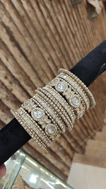 Golden Pakistani Kundan Stone Work Bangle Set For Wedding | Pakistani Bangle Set | Pakistani Jewelry | Traditional Jewelry