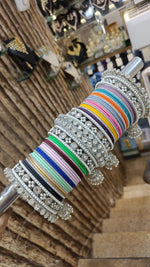 Jaipuri Multicolor Stone Work Bangle Jhumki Set| Indian Bangle Set | Indian Jewelry | Traditional Jewelry