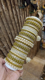 Lucknowi Traditional Stone Work Bangle Jhumki With Kada Set | Pakistani Bangle Set | Pakistani Jewelry | Traditional Jewelry