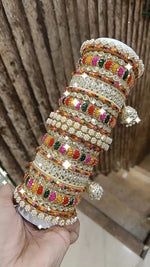 Lucknowi Traditional Stone Work Bangle Jhumki With Kada Set | Pakistani Bangle Set | Pakistani Jewelry | Traditional Jewelry