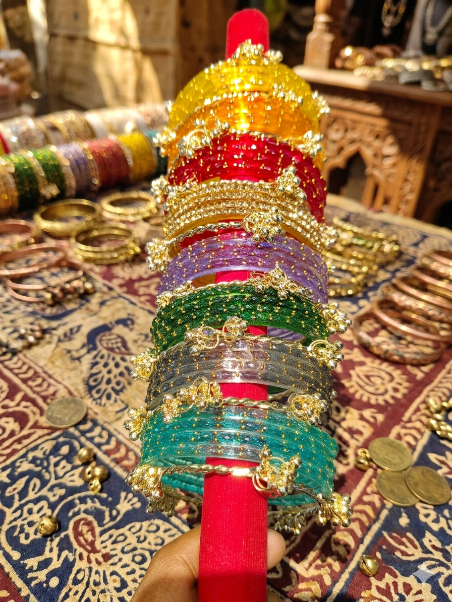 Indian New Kashmiri Ghunghroo Bangles with Raindrop Design | Bridal Bangle Set | 8 Color Set Traditional Indian Jewellery Bangles Set