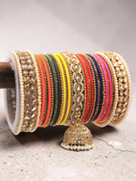 Indian Bangle set, Bridal bangles, Thread Bangles, Traditional Bracelet, Bridal Choora Set Wedding Eid Karwachauth Navratri Bollywood Choora