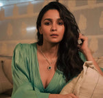 American Diamond Alia Bhatt inspired premium quality doublet pendant necklace set prom jewelry, Indian jewellery, zircon cz indo western