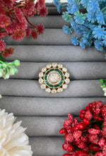 Polki Moissanite Kundan Finger Ring – Elegant Bridal Jewelry