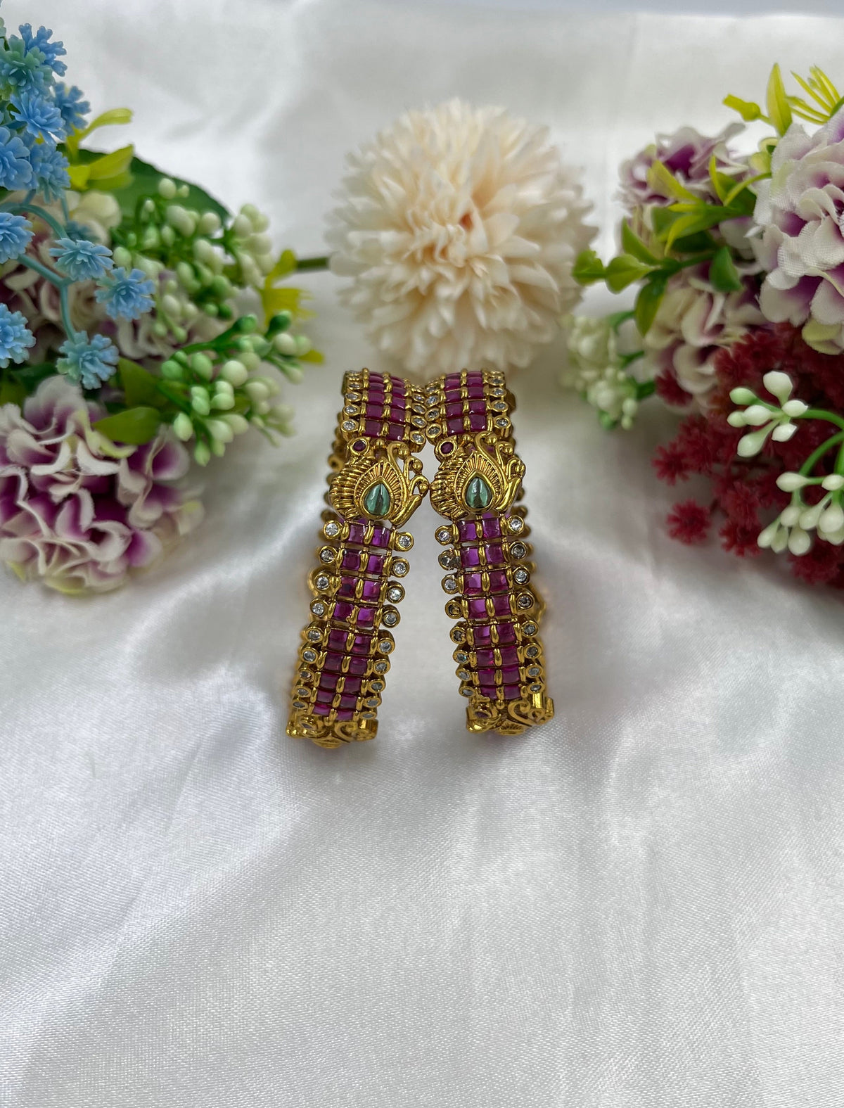 Temple Premium Gold Plated Bangles – Traditional South Indian Jewelry