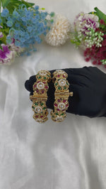 Antique Gold Bangles Kada Set – Traditional Bridal Jewelry