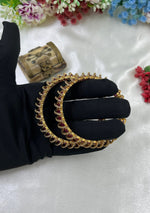 Gold-Tone Stone Kada Bangles with Diamond Accents | Indian Jewellery | Premium Indian Kada Set for Women