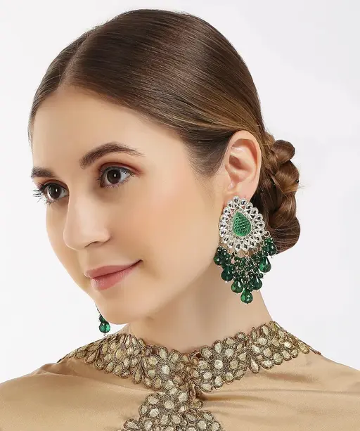 Bollywood Kundan Earrings Indian Earrings pearl Earring Pakistani Earrings Statement