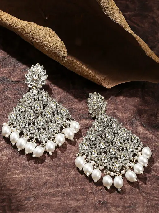 Austrian Stone And Beads Earrings, Indian Wedding jewellery, bridal,bollywood jewelry, prom, zirconia danglers (Copy)