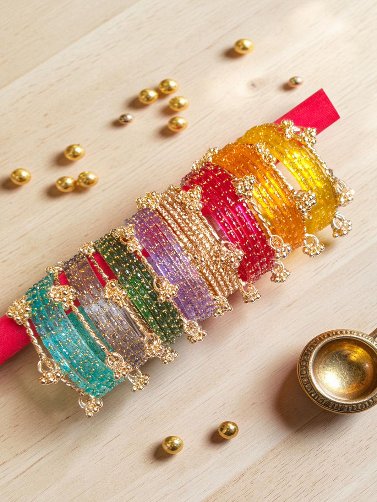 Indian New Kashmiri Ghunghroo Bangles with Raindrop Design | Bridal Bangle Set | 8 Color Set Traditional Indian Jewellery Bangles Set