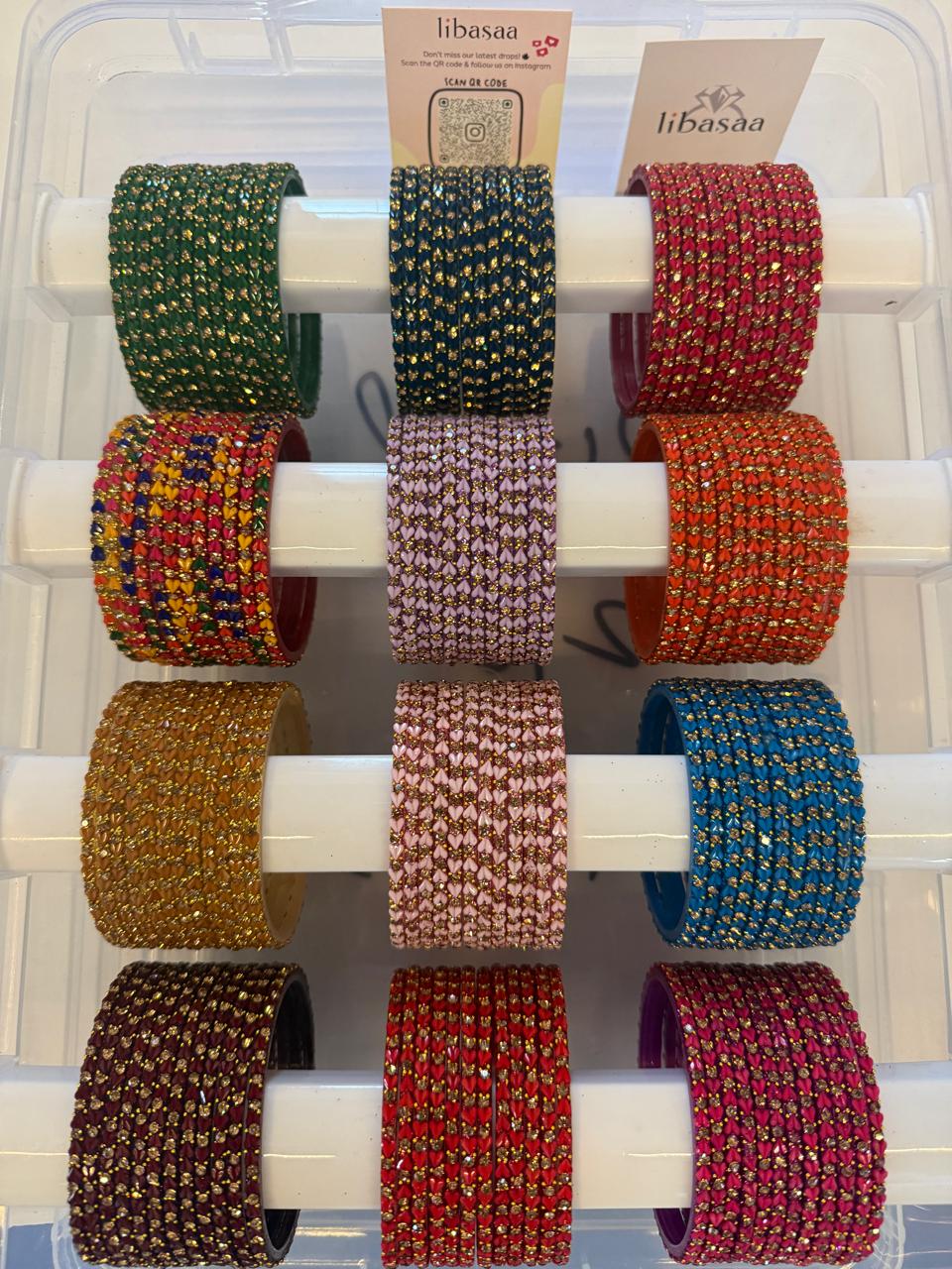 Heart Shape Glass Bangles Combo Set, 12 Colors Traditional Indian Bangles Set, Bridal Bangle Elegant Indian Traditional Chudi Set for Bridal & Festive Wear