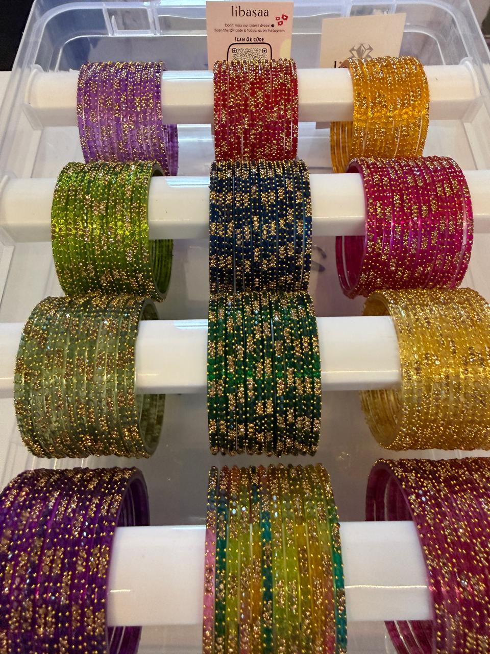 Glass Bangles Combo Set, 12 Colors Traditional Indian Bangles Set, Bridal Bangle Elegant Indian Traditional Chudi Set for Bridal & Festive Wear