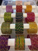 Glass Bangles Combo Set, 12 Colors Traditional Indian Bangles Set, Bridal Bangle Elegant Indian Traditional Chudi Set for Bridal & Festive Wear