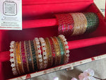 Indian New Glass Gold Stone Bangles with Raindrop Design Ad Kada Set Combo | Bridal Bangle Set | Traditional Indian Jewellery Bangles Set
