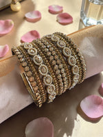 Royal Pearl Kundan Bridal Bangles Set for Women | Gold Plated Wedding Bangles Set | Traditional Indian Jewelry