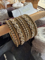 Royal Pearl Kundan Bridal Bangles Set for Women | Gold Plated Wedding Bangles Set | Traditional Indian Jewelry