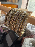 Royal Pearl Kundan Bridal Bangles Set for Women | Gold Plated Wedding Bangles Set | Traditional Indian Jewelry