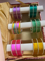 Silver Stone Jelly Glass Bangles Set –6 Vibrant Colours | 8 Bangles Per Packet | Trendy Fashion Chudi Set for Women & Girl