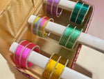Silver Stone Jelly Glass Bangles Set –6 Vibrant Colours | 8 Bangles Per Packet | Trendy Fashion Chudi Set for Women & Girl