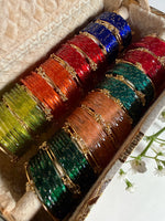 Indian New Kashmiri Ghunghroo Bangles with Raindrop Design 8 Colors | Bridal Bangle Set | Traditional Indian Jewellery Bangles Combo Box Set