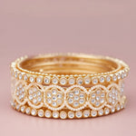 Bridal Gold Plated Floral Design Bangle Kada Set For Wedding