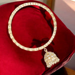 Golden Teardrop Indian Bangle With Jhumki Jewelry
