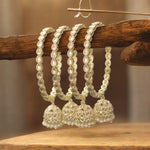 Golden Teardrop Indian Bangle With Jhumki Jewelry