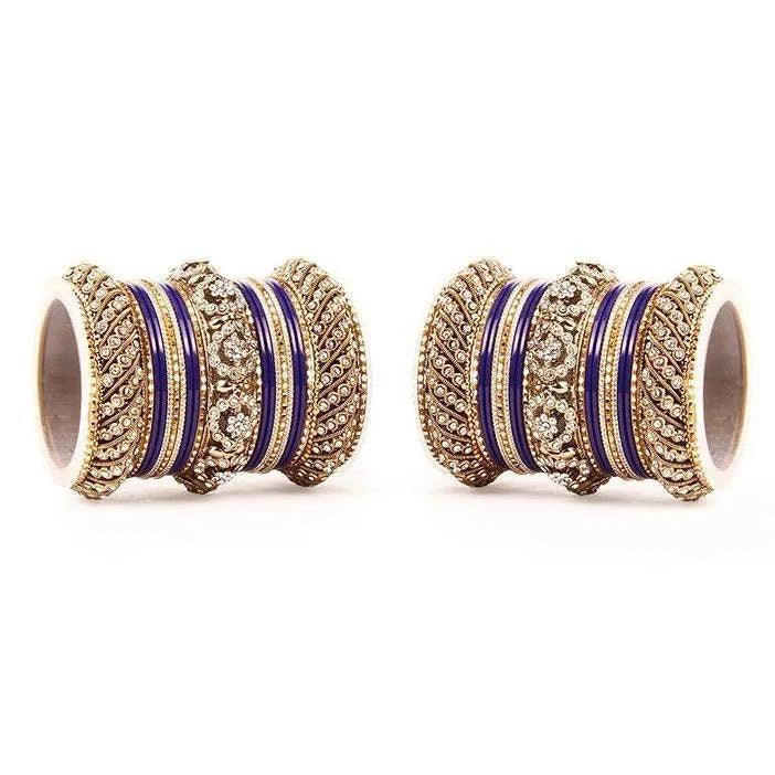 Plus Sizes Indian Bangles Bridal Bangle Set Wedding Bollywood Jewelry Set of 46 Bangles, Wedding bangles, Traditional Jewelry Gift, Set of 2 - Libasaa