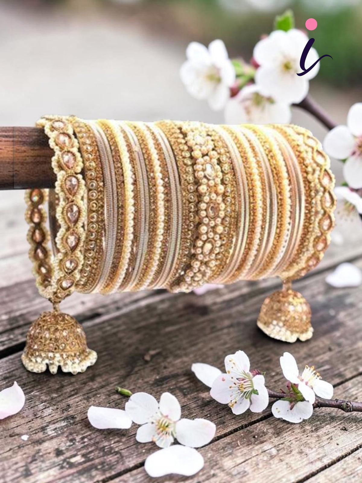 Rich Texture Pearl Indian Bangles Bracelet Set with Jhumki Borders | Traditional Bridal Pearl Kada Set for Women | Ethnic Wedding & Festive Jewellery