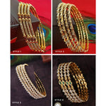 Matte Gold Bangles, 4 Bangle set, 22k Gold Plated, Matte finish, Traditional Indian, Wedding Bangles, Bracelet Set, Kadas - Libasaa