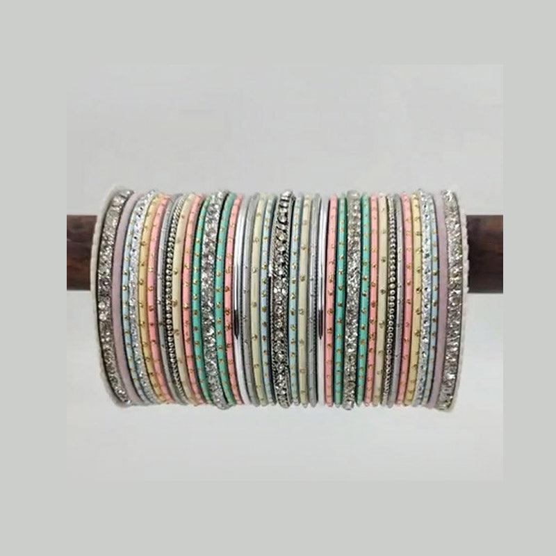Elegant Pastel Colors Bangles Set, Set of 2 - Libasaa