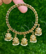 Antique Gold Reverse AD premium latkan jhumki bangle set , Jhumki bangles, kangans, Churiya Bangle Set, Gold Indian Bangles. Pack of 2 - Libasaa