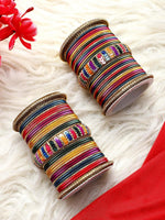 Indian bangles set with sequins work kada, Indian bangles, Wedding jewelry, festive colorful bangles - Libasaa