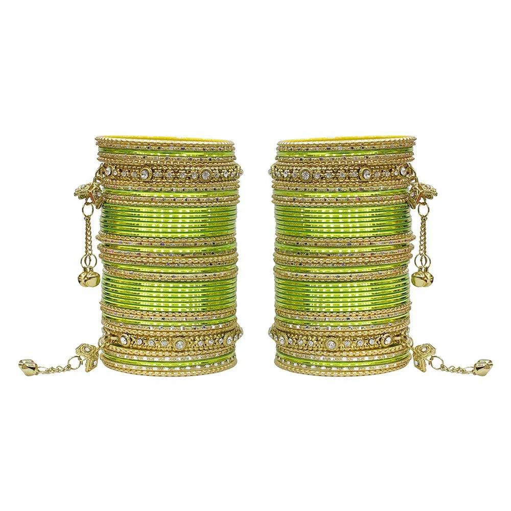 Indian Bangles, Indian Bangle Set, Bridal bangles, Traditional Brass Non Precious Metal Bangle Set For Women & Girls - Libasaa