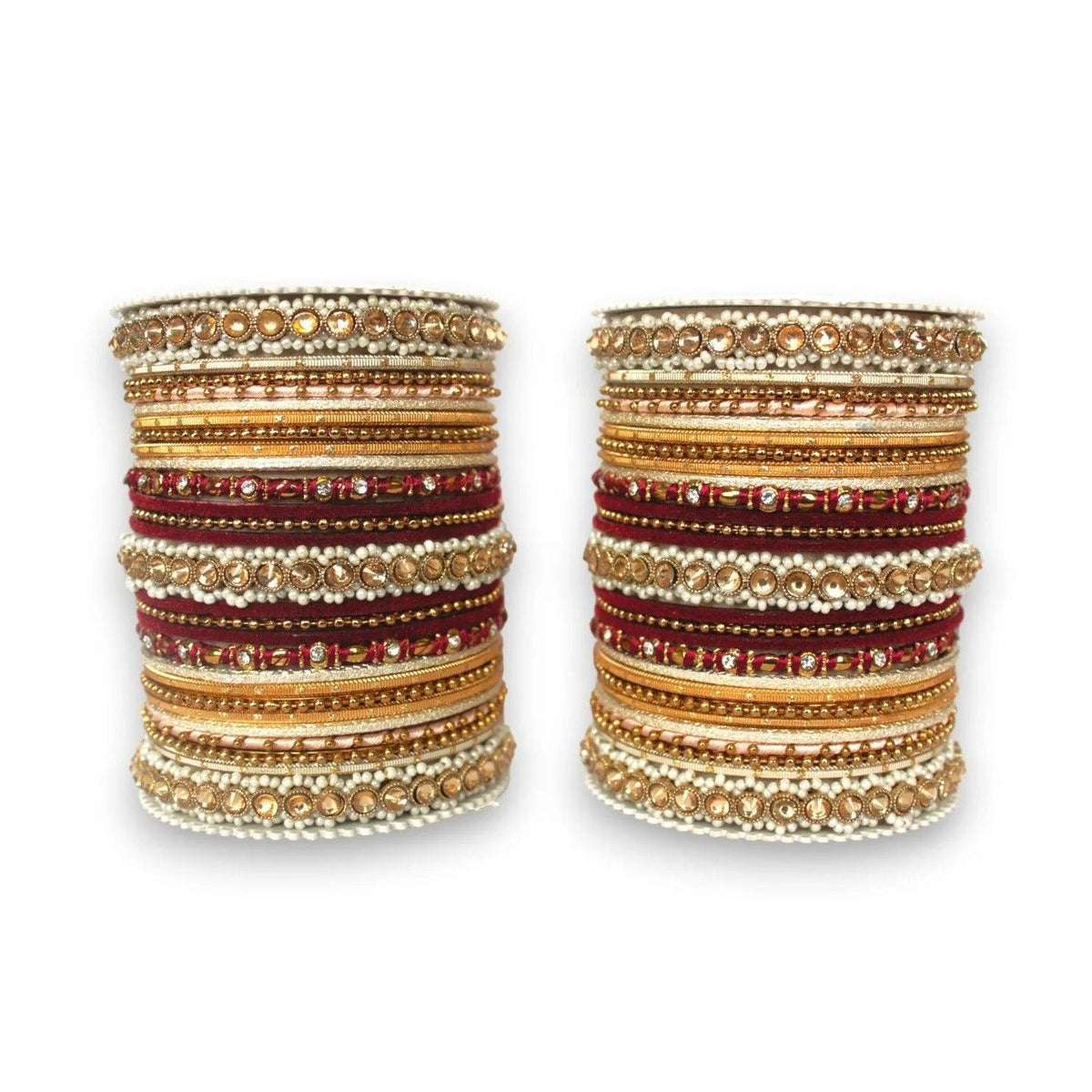 Bridal Bangles, Indian Bangle Set, Thread Bangle Set, Stone & Silk Threads Bridal Bangle Set for Women, Indian Bollywood Jewelry for Girls - Libasaa