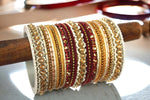 Bridal Bangles, Indian Bangle Set, Thread Bangle Set, Stone & Silk Threads Bridal Bangle Set for Women, Indian Bollywood Jewelry for Girls - Libasaa