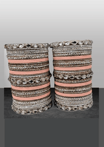 Matte finish Bangle Set with Metal kadas and Stones work, Wedding bangles, Indian Jewelry, Bridal Bangles Wedding Navratri Bollywood Bangles - Libasaa