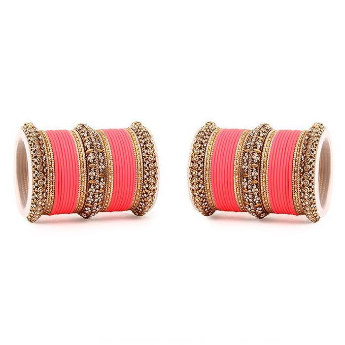 Indian Matte Textured Bangles in different color with stone kadas, Wedding bangles, Festive colors bangles, Kundan bangles Chudiya - Libasaa