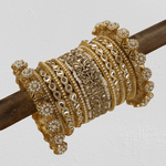 Gold Ranisa Bangle Set with Kundan pearl kada, Bridal bangles, Bridal Choora Set Wedding Eid Karwachauth Navratri Bollywood Choora - Libasaa