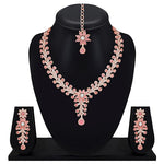 American diamond choker set with maang tikka, Indian, Pakistani premium quality jewelry set