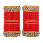 Red Designer Chura Bridal Punjabi Choora Fashion Jewellery Chuda Set