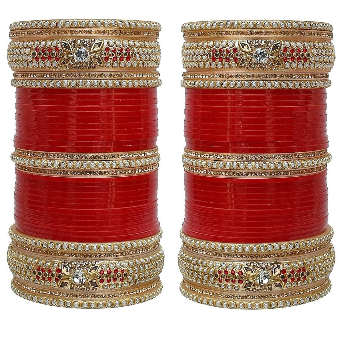 Red Designer Chura Bridal Dulhan Punjabi Choora Fashion Jewellery Chuda Set