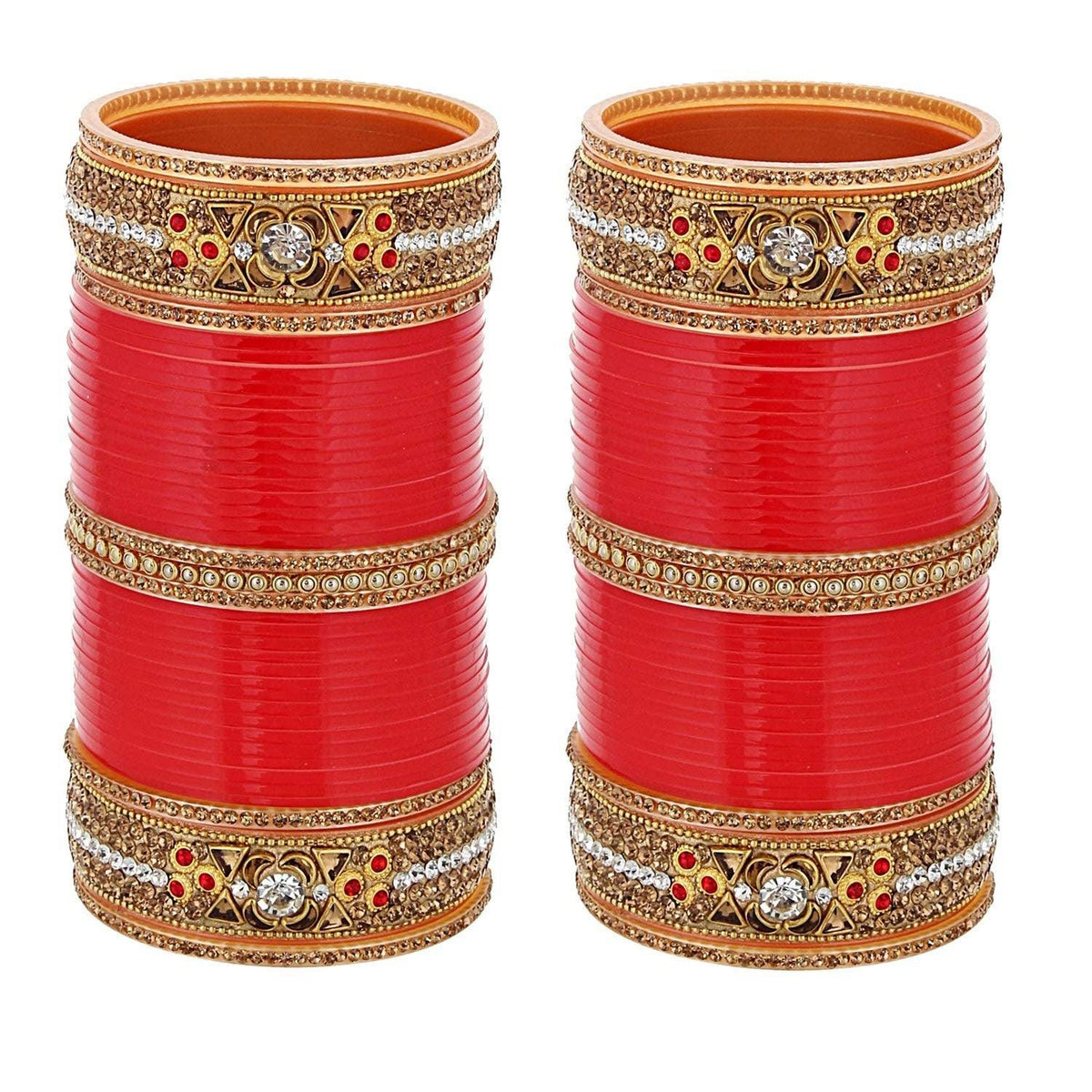 Red Designer Chura Bridal Punjabi Choora Fashion Jewellery Chuda Set