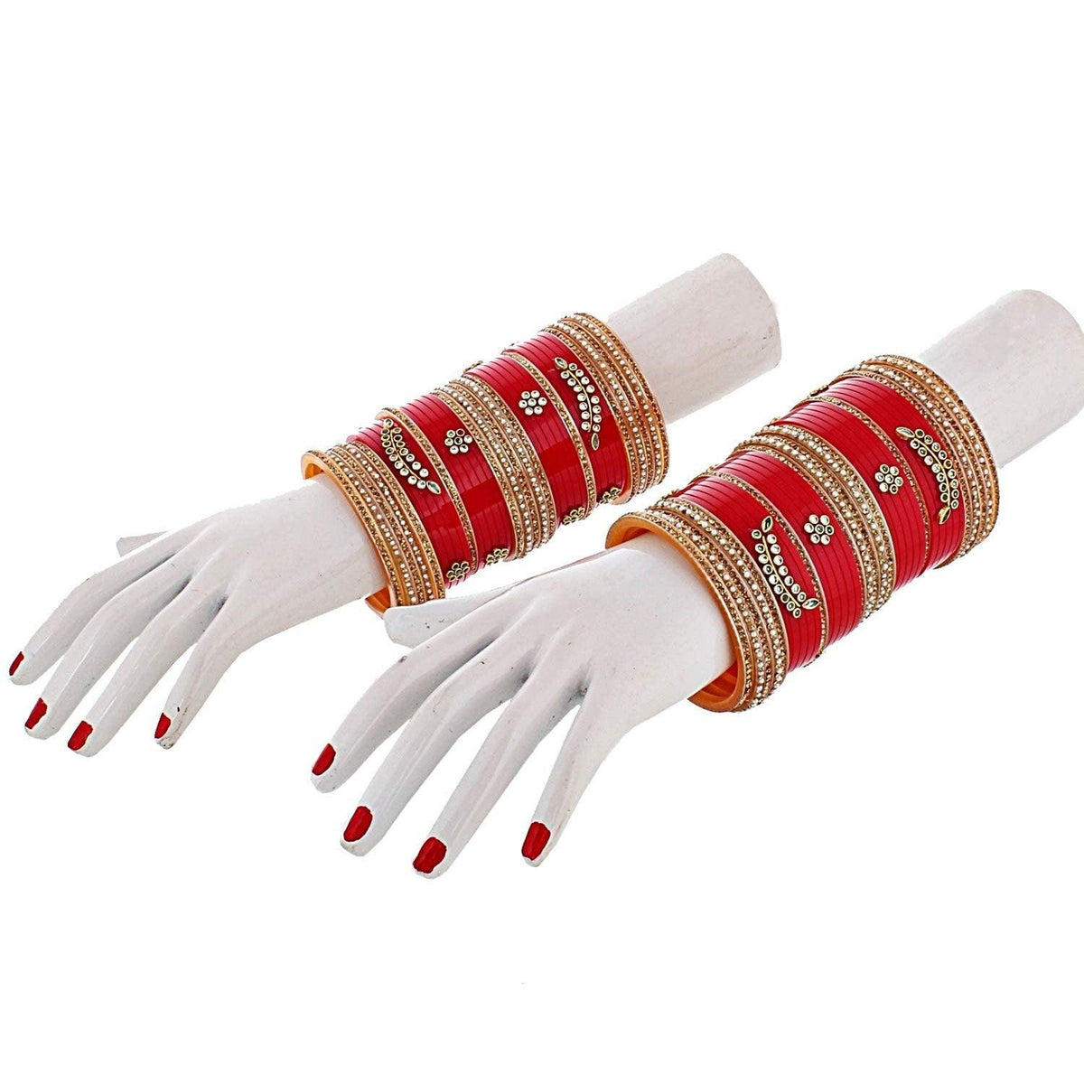 Red Designer Chura Bridal Punjabi Choora Fashion Jewellery Chuda Set