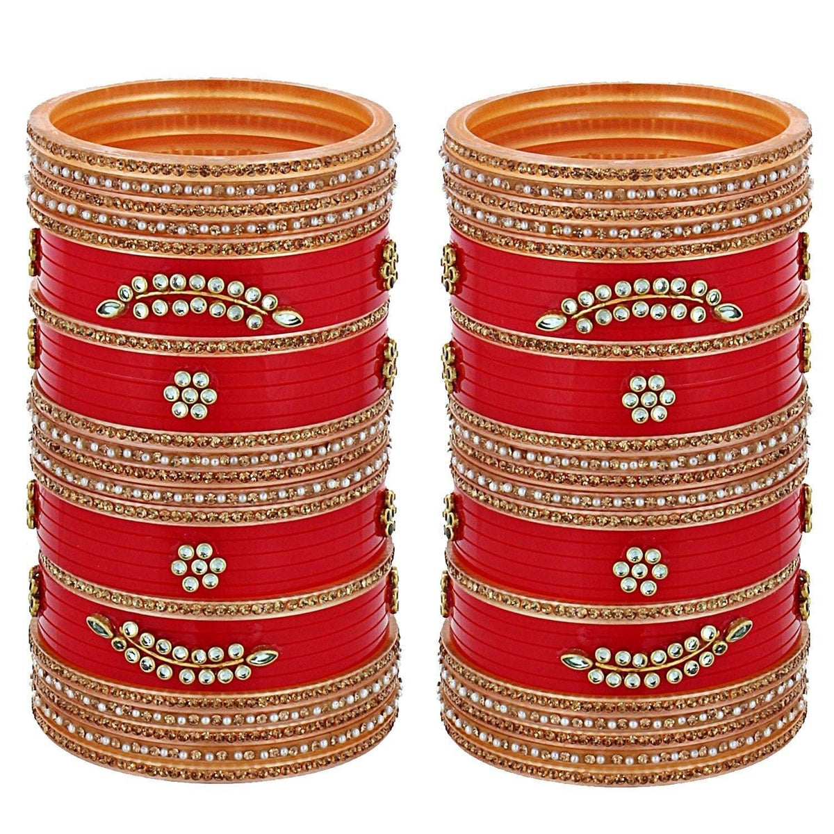 Red Designer Chura Bridal Punjabi Choora Fashion Jewellery Chuda Set