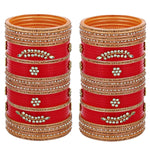 Red Designer Chura Bridal Punjabi Choora Fashion Jewellery Chuda Set