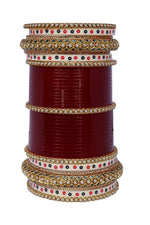 Maroon Bridal Punjabi Choora Indian Wedding Wear for Girls and Women. Gives you Royal look.