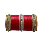 Red and Golden Color With White Pearls, Golden and Silver Stones. Designer Chura Bridal Dulhan Punjabi Choora Fashion Jewellery Chuda Set