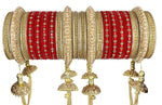 Bollywood Polki Kundan finish Jhumka Pearl Bangles Set(2 PC) Punjabi Pearl bangles Bridal bangles/ wedding indian jewelry