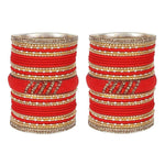 Indian Bangles / Indian Bangle Set / Bridal Bangles / Indian Jewelry / Traditional Brass Metal Crystal Bangle Set For Women & Girls